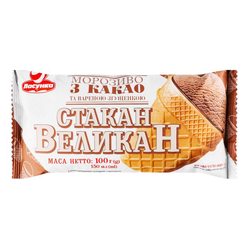 Морозиво Стакан Великан какао вар згущ молоко 100г